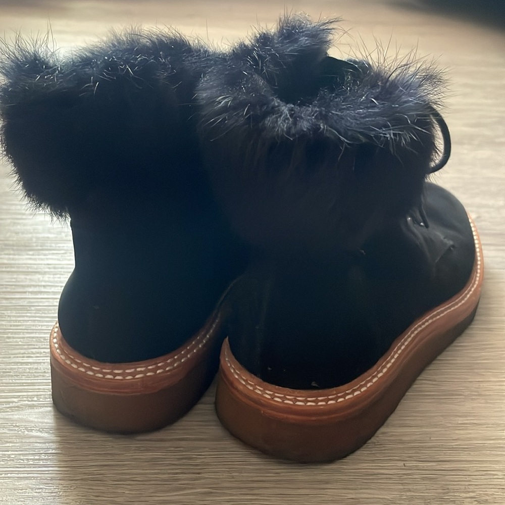 Botkier Women’s Black Suede Winter Fur Trimmed Boots Size 8 - Picture 7 of 13
